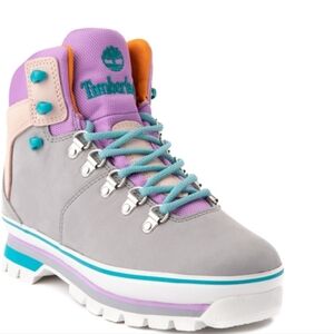 Size 7.5 - New Women's TIMBERLAND Gray Blue Purple Waterproof Nubuck Leather